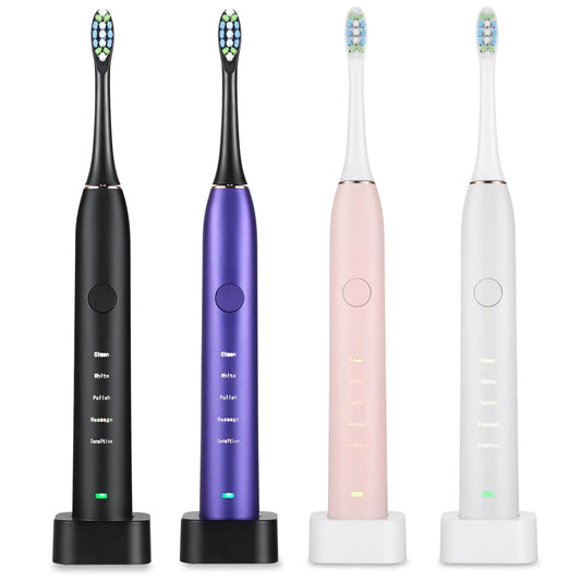 Electric Toothbrush IPX7 With Replacement Heads Set